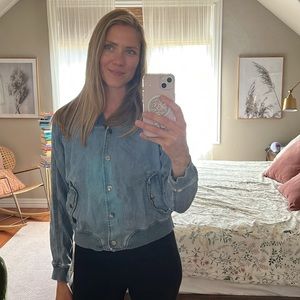 Anthropologie denim bomber